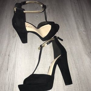 Nine West Black High Heel w/ Gold Zipper